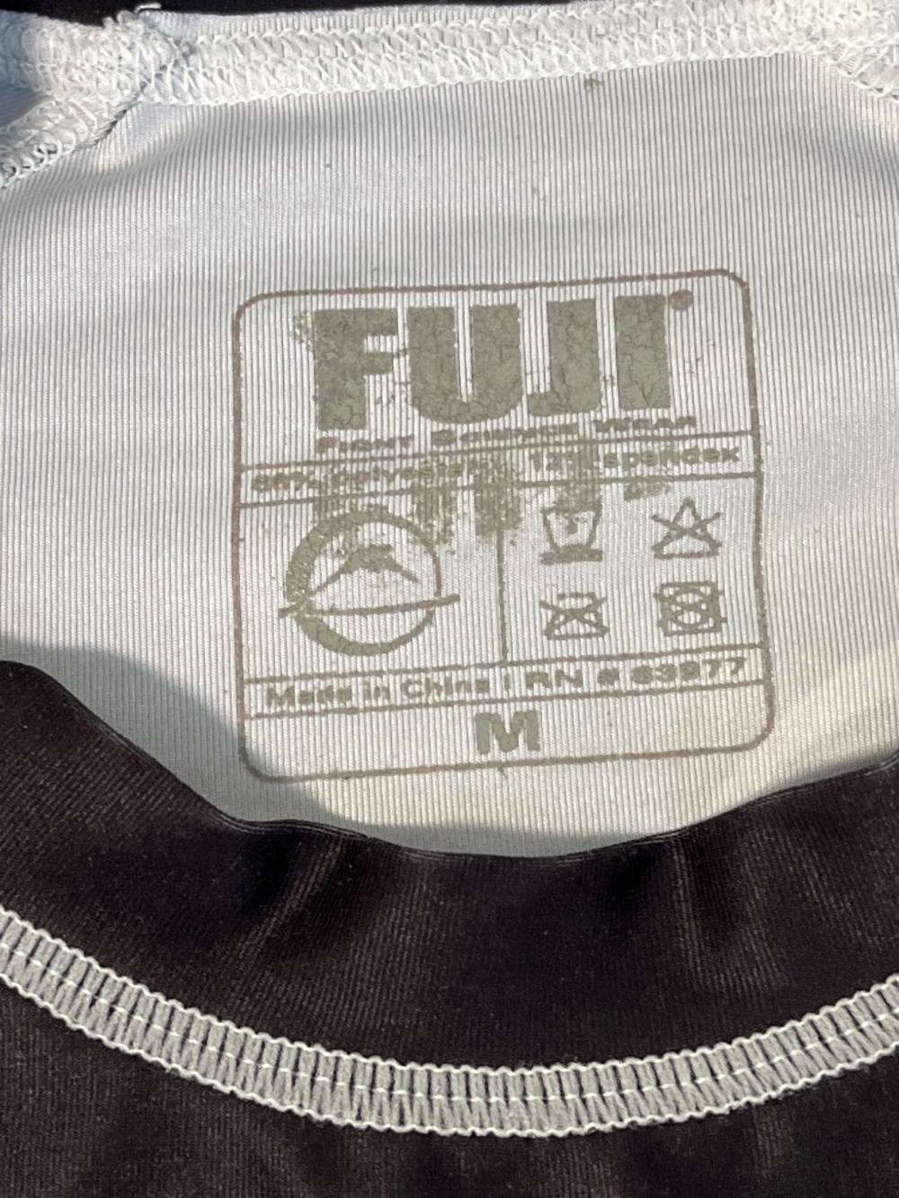 Mens Fuji MMA Rash Guard Fightwear Shirt Black White Athletic Activewear - Picture 5 of 7